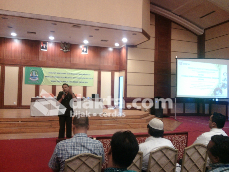 Eko Widyanto, Perwakilan dari Kementerian Tenaga Kerja Saat Berikan Sambutan (Foto: Jaed,Dakta.com)