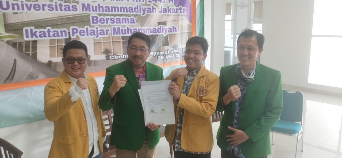 PP IPM bersama UMJ seusai penandatanganan nota kesepahaman perihal beasiswa pendidikan kader