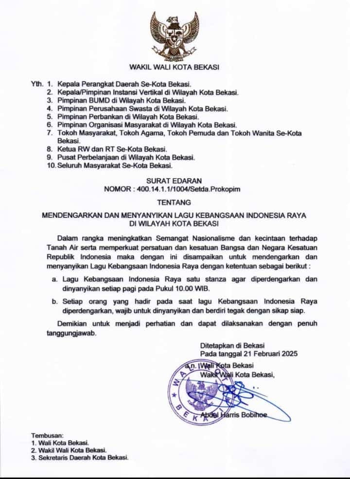 SE Wakil Walikota Bekasi