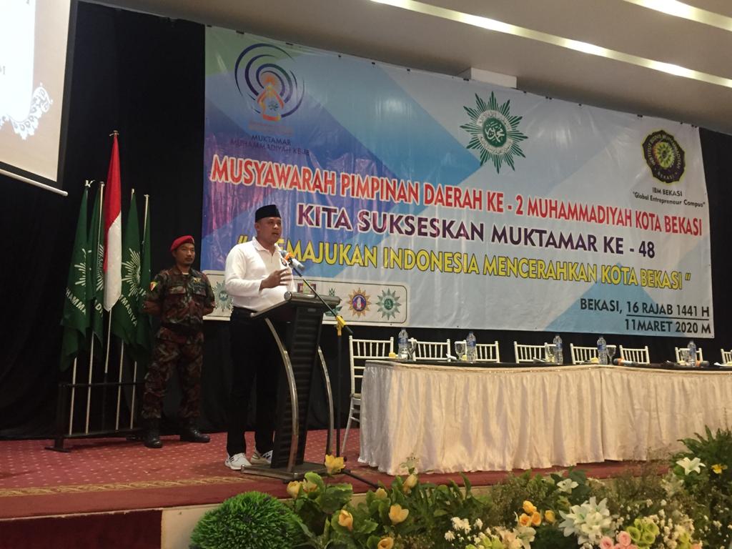 Wakil Wali Kota Bekasi Tri Adhianto dalam musyawarah pimpinan daerah Muhammadiyah Kota Bekasi