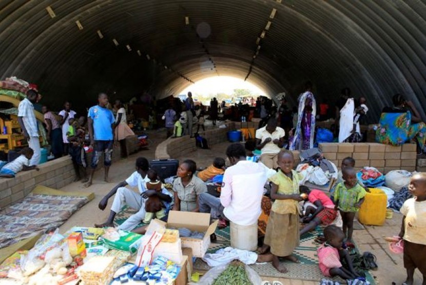 tempat pengungsi sudan selatan yang disediakan tim pbb