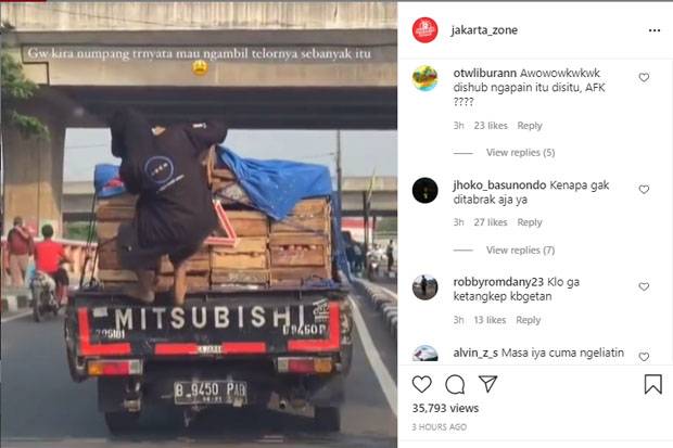 Aksi bajing loncat langsung viral di media sosial.foto @jakartazone