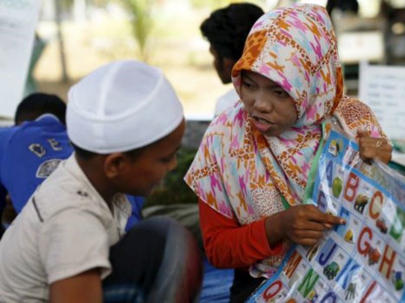 Anak anak Rohingya di penampungan Aceh