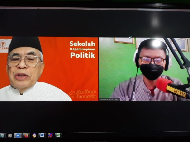 Anggota DPRD Jabar Dr.Abdul Jabar saat talkshow di Dakta