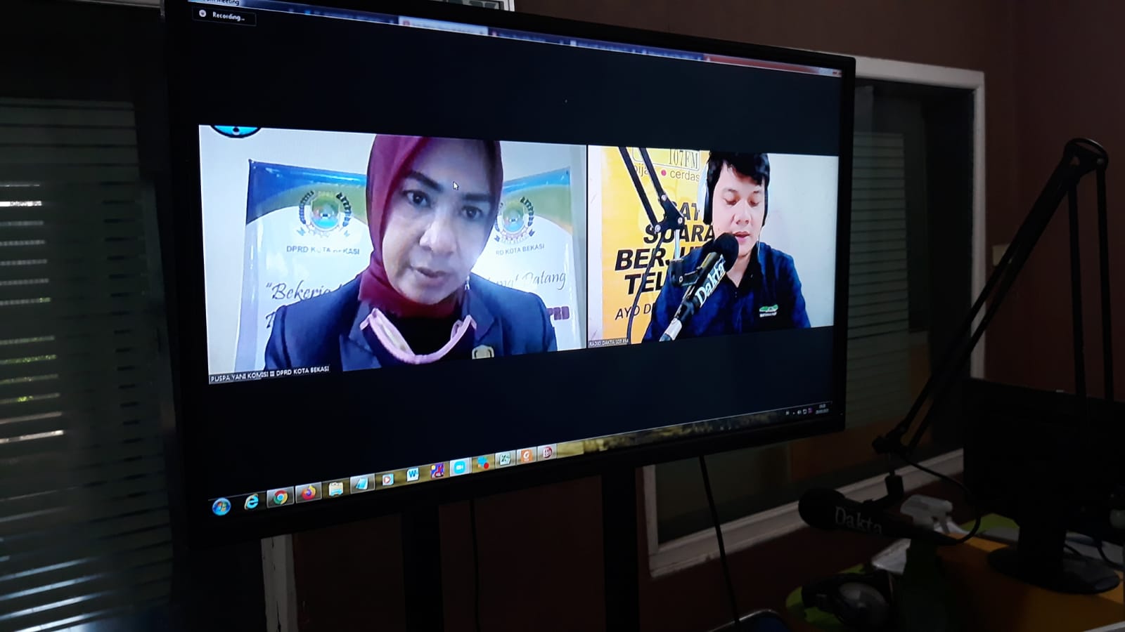 Anggota DPRD Kota Bekasi Puspa Yani saat Talkshow via ZOOM