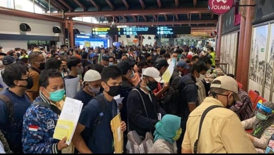 Antrean di Bandara Soekarno-Hatta pada Kamis, 14 Mei 2020 (Foto: Istimewa)