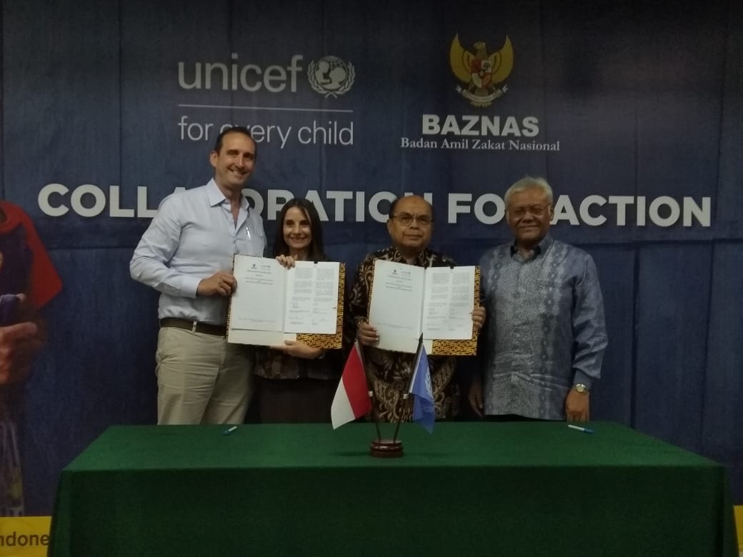 BAZNAS menggandeng UNICEF untuk membantu anak anak yang menjadi korban krisis kemanusiaan