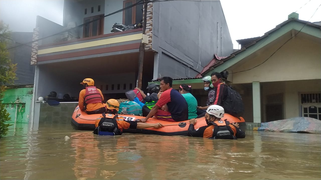 Banjir di PGP Jatirasa Jatiasih.Jumat 19 Februari 2021