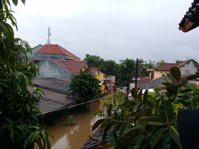 Banjir di Perumahan Kejaksaan, Kayuringin, Bekasi Selatan, Kota Bekasi