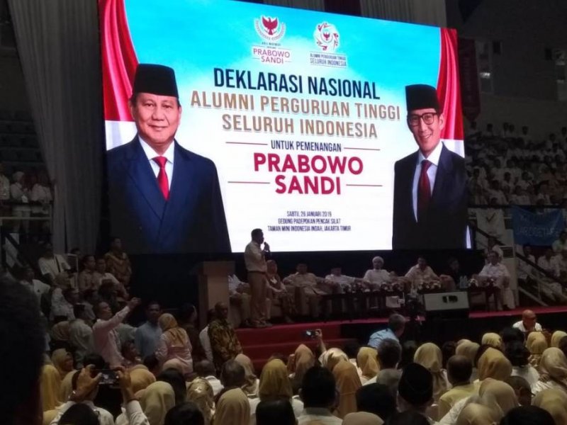 Deklarasi Alumni Perguruan Tinggi Seluruh Indonesia Dukung Prabowo Sandi, di Pade