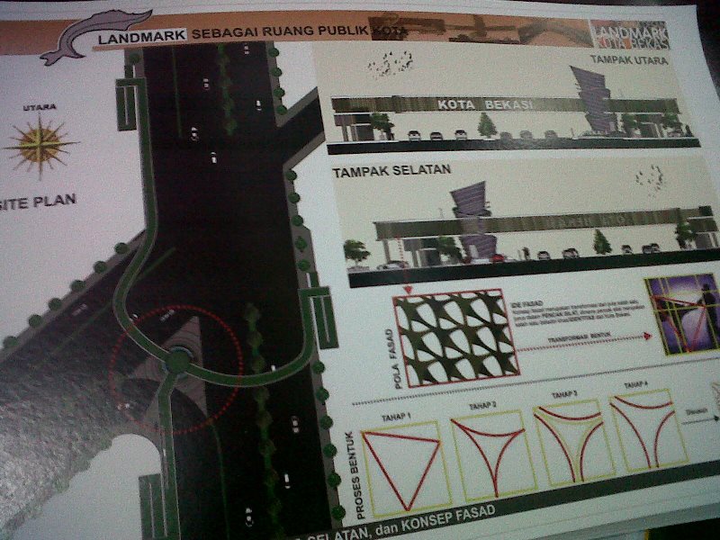 Desain Landmark Jembatan Penyeberangan Orang JPO Depan Toll Bekasi Barat