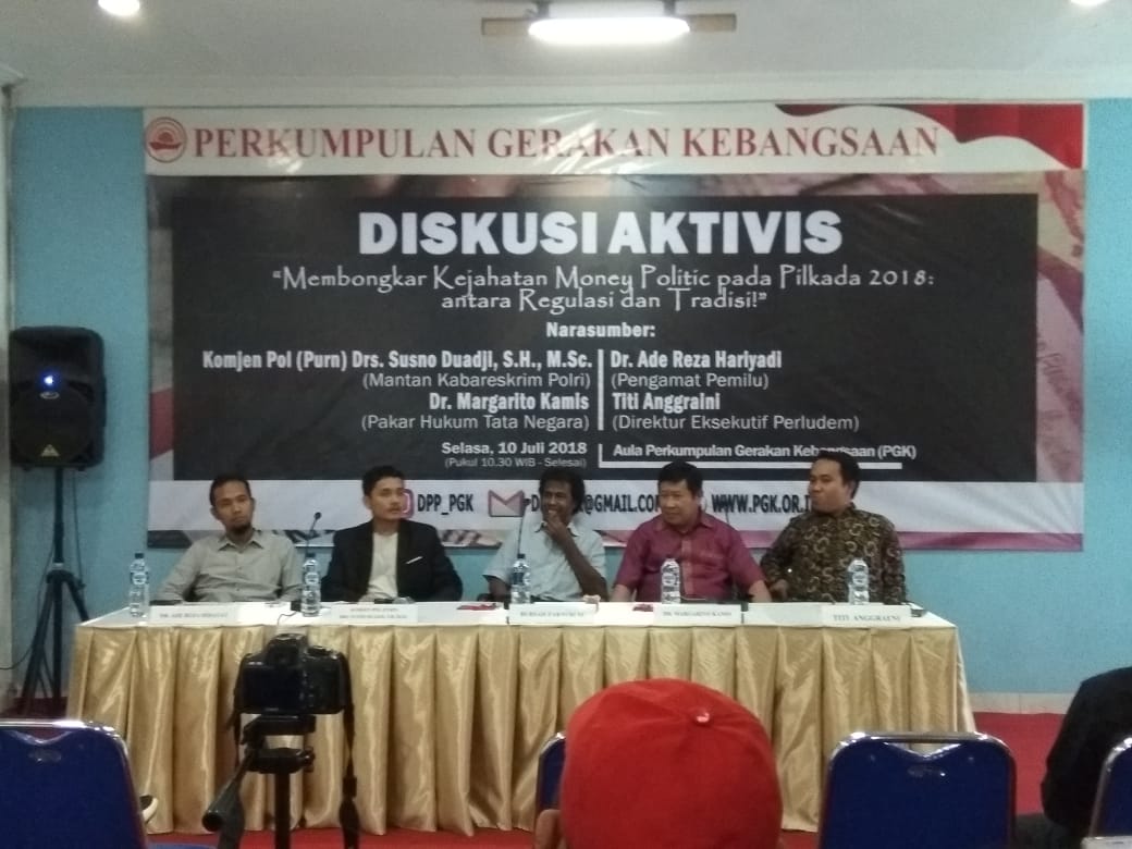 Diskusi Perkumpulan Gerakan Kebangsaan mengenai Kejahatan Money Politic