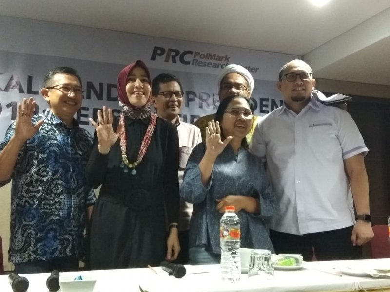 Diskusi Polmark Indonesia mengenai hasil survei elektabilitas kandidat Presiden 2019