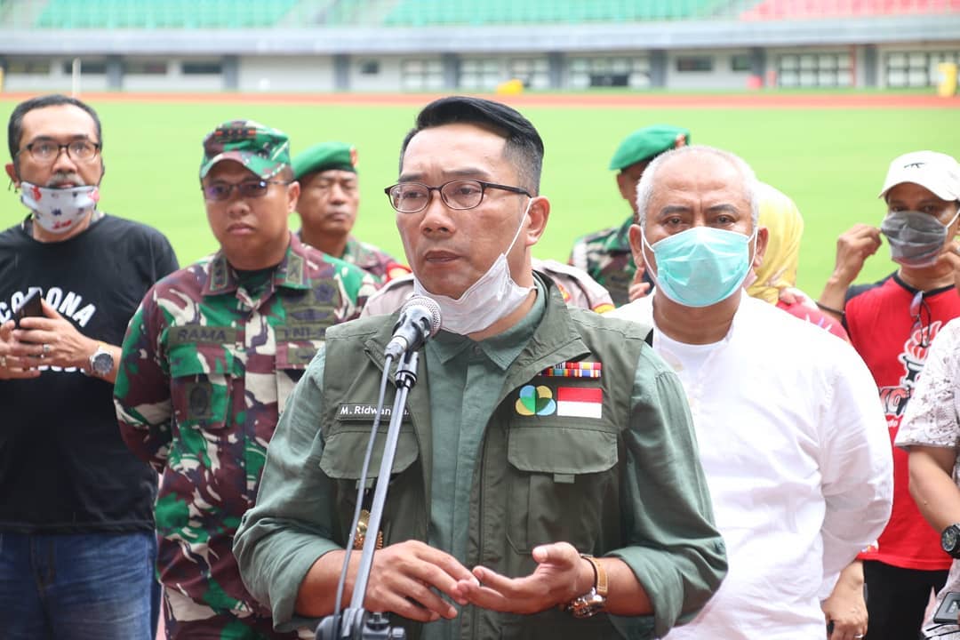 Gubernur Jawa Barat Ridwan Kamil menerangkan pelaksanaan rapid test Covid 19 di Kota Bekasi