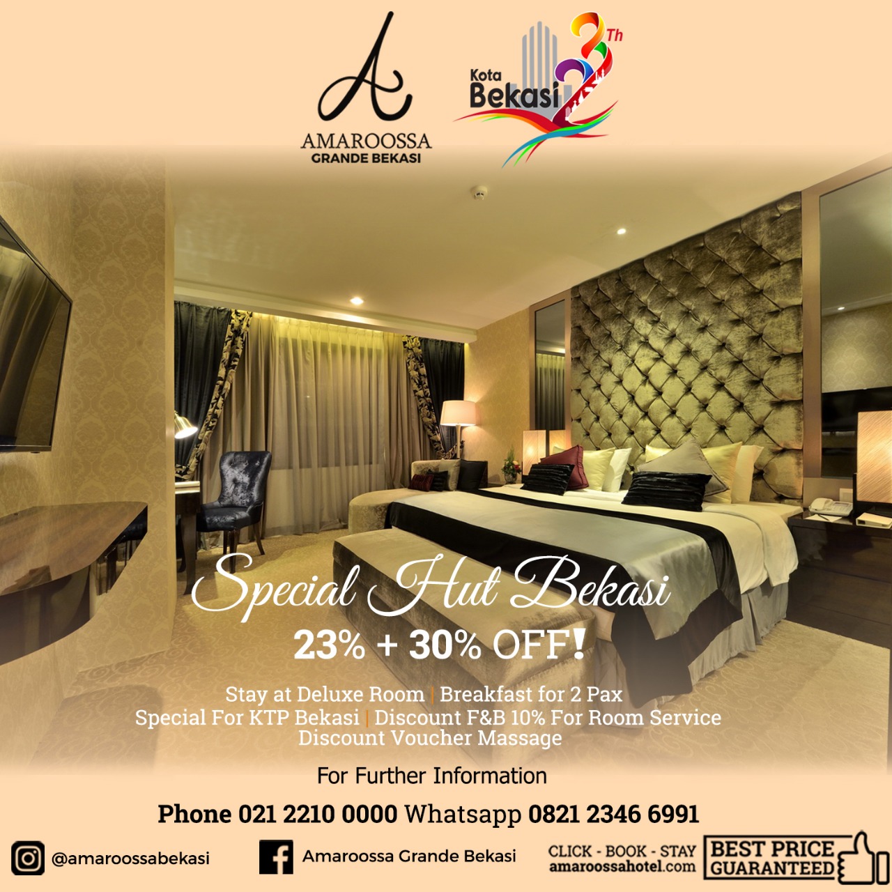 Hotel Amaroossa Grande Bekasi memberikan promo dalam menyambut HUT Kota Bekasi ke 23