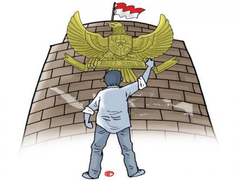 Ilustrasi Dasar Negara Pancasila Tertera di Lambang Negara Burung Garuda (law-justice.co)