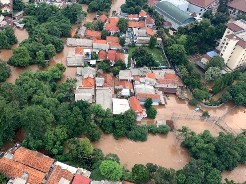 Ilustrasi pantauan banjir dari udara