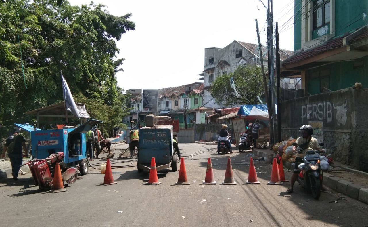 Jalan Baru Under Pass Bekasi Timur Saat Dilakukan Perbaikan