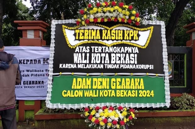 Karangan bunga ucapan terimakasih KPK