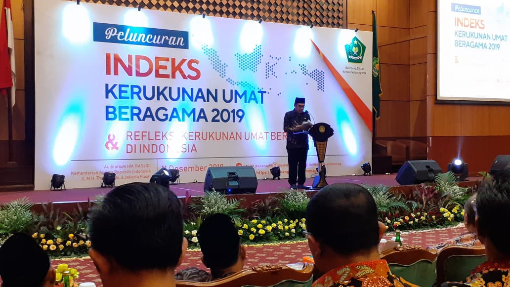 Kemenag merilis indeks kerukunan umat beragama pada Rabu 20 Desember 2019