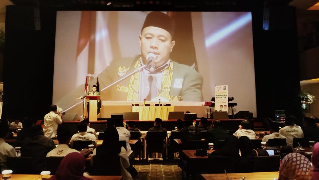 Ketua DPC PKB Ahmad Ushtuchri dalam rapat konsolidasi dan penataan struktur pengurus partai