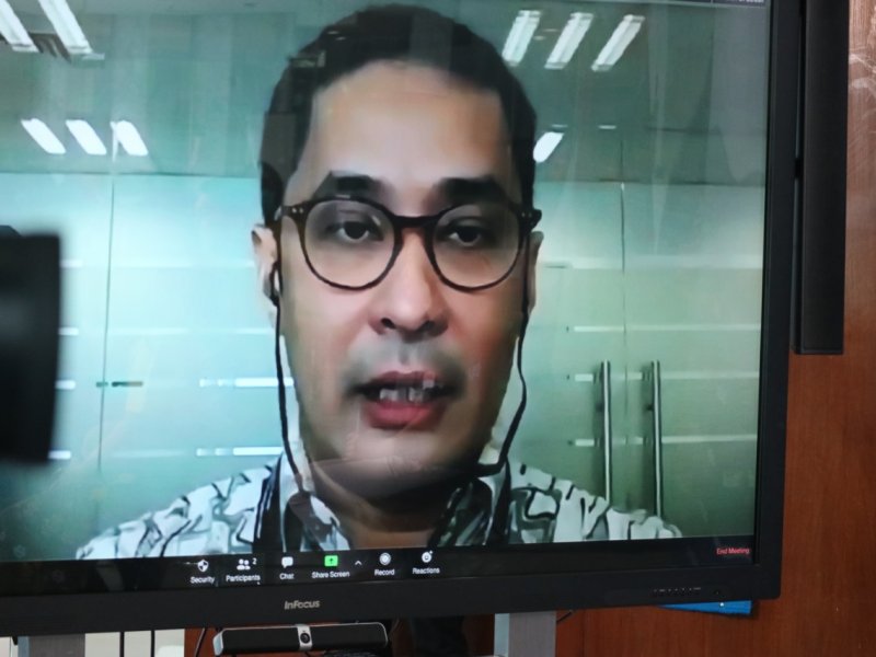 Ketua Koordinator Relawan Gugus Tugas Penanganan Covid-19, Andre Rahadian dalam video conference