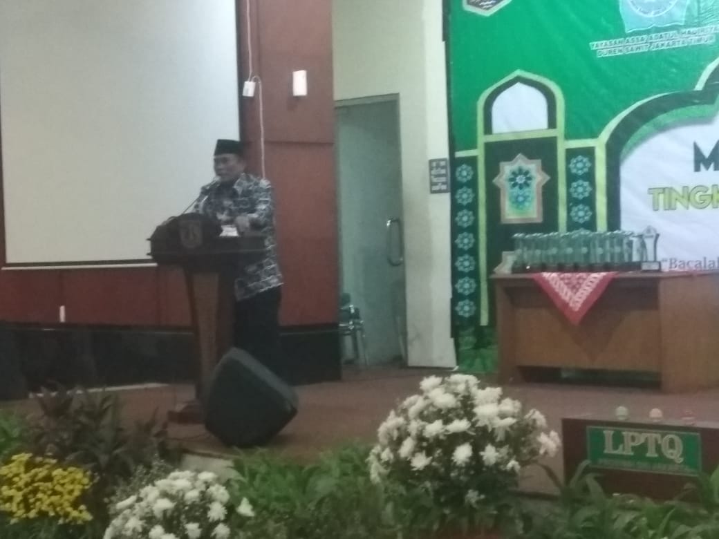 Ketua LPTQ Kota Jaktim Ahmad Qorrob Ilyas membuka acara lomba MTQ tingkat kota