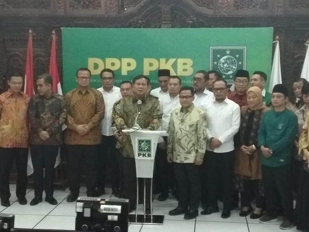 Ketua Umum Partai Gerindra Prabowo Subianto menyambangi Gedung DPP PKB