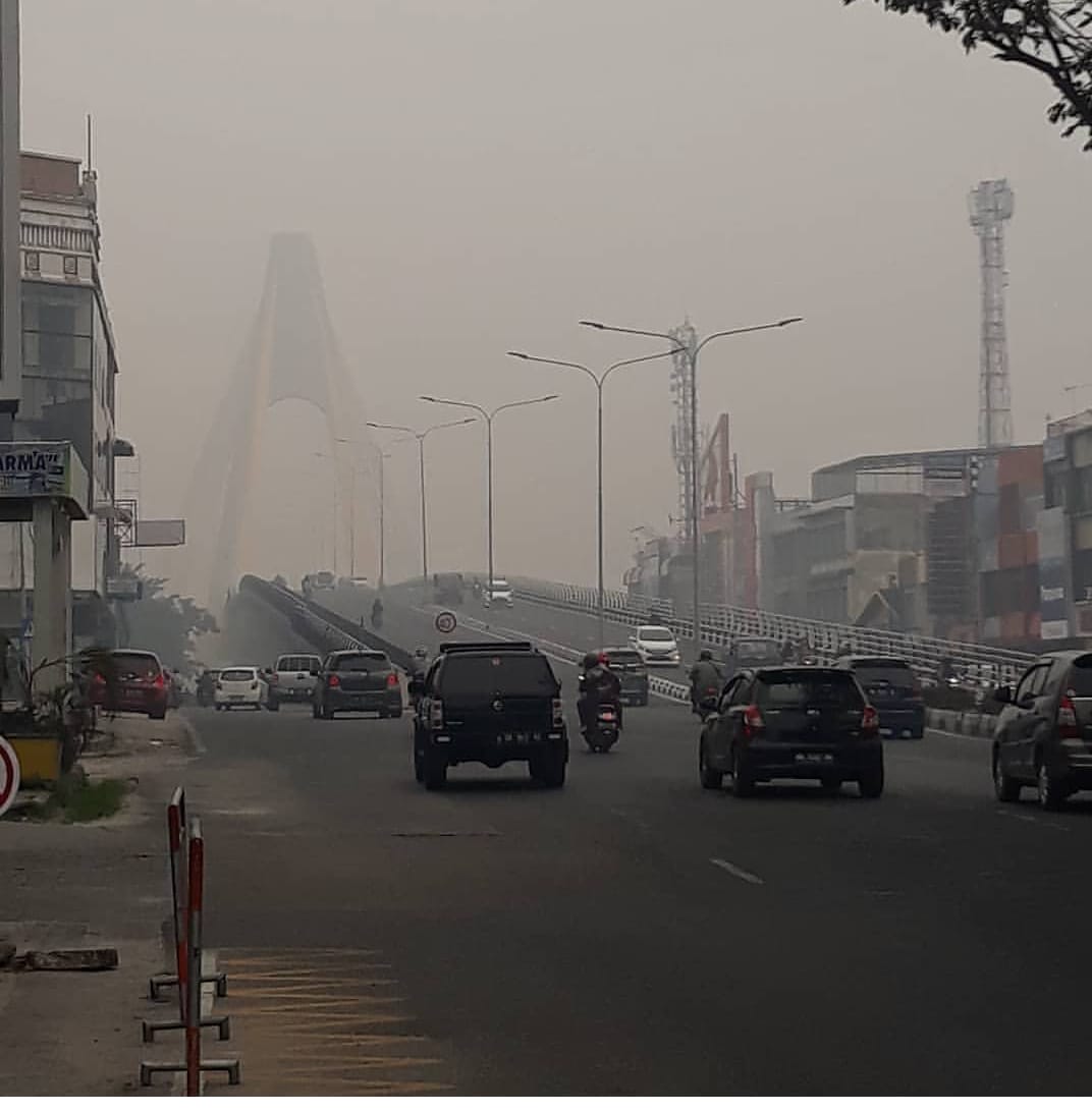 Kondisi kabut asap di Riau