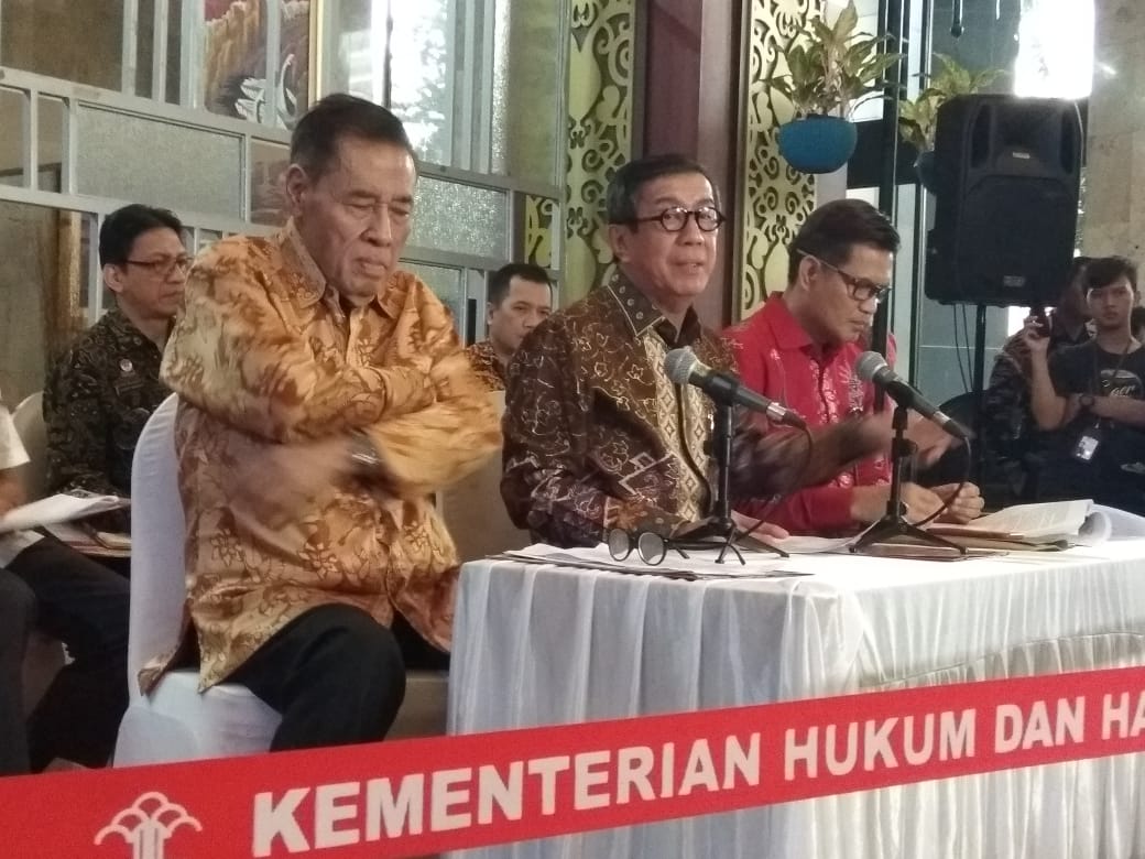 Konferensi Pers oleh Menkumham Yassona Laoly tentang revisi KUHP