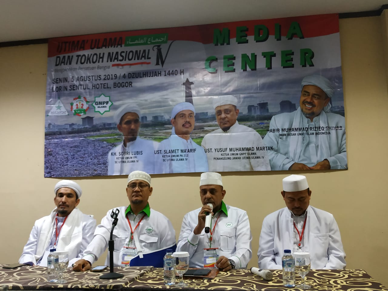 Konferensi pers Ijtima Ulama keempat yang digelar di Hotel Lorin Sentul