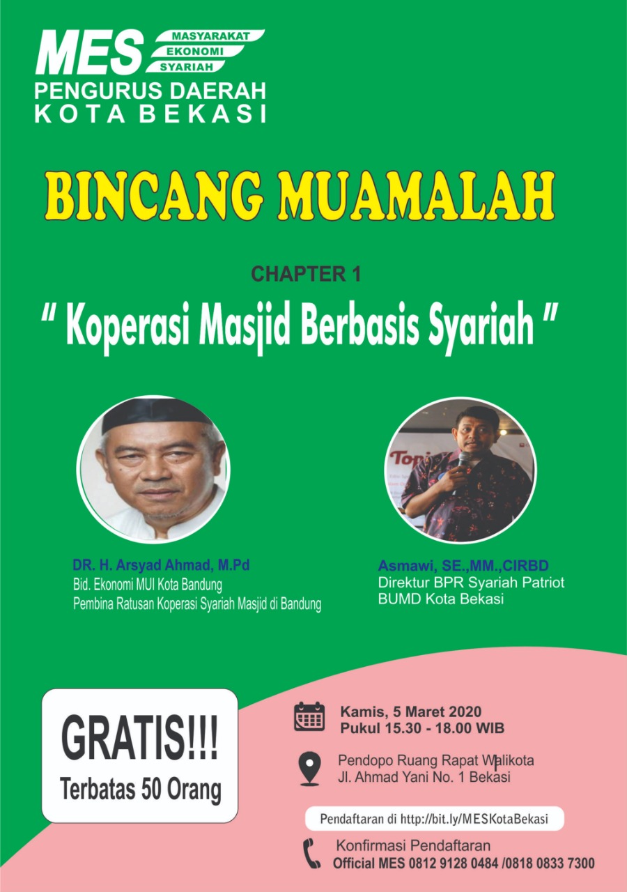 MES Kota Bekasi Gelar Bincang Koperasi Masjid Berbasis Syariah