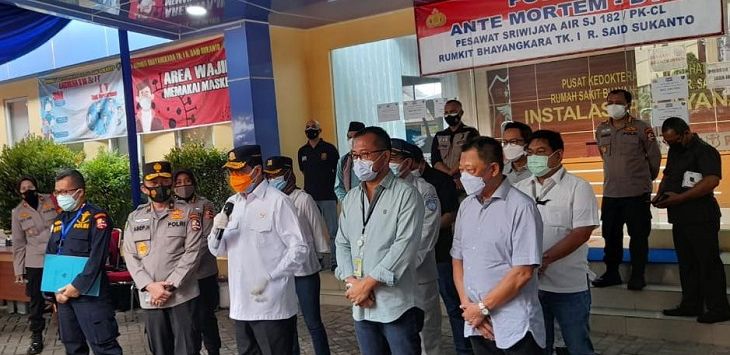 Menhub Budi Karya Sumadi di RS Polri Kramat Jati Jakarta Timur.Foto Mufit