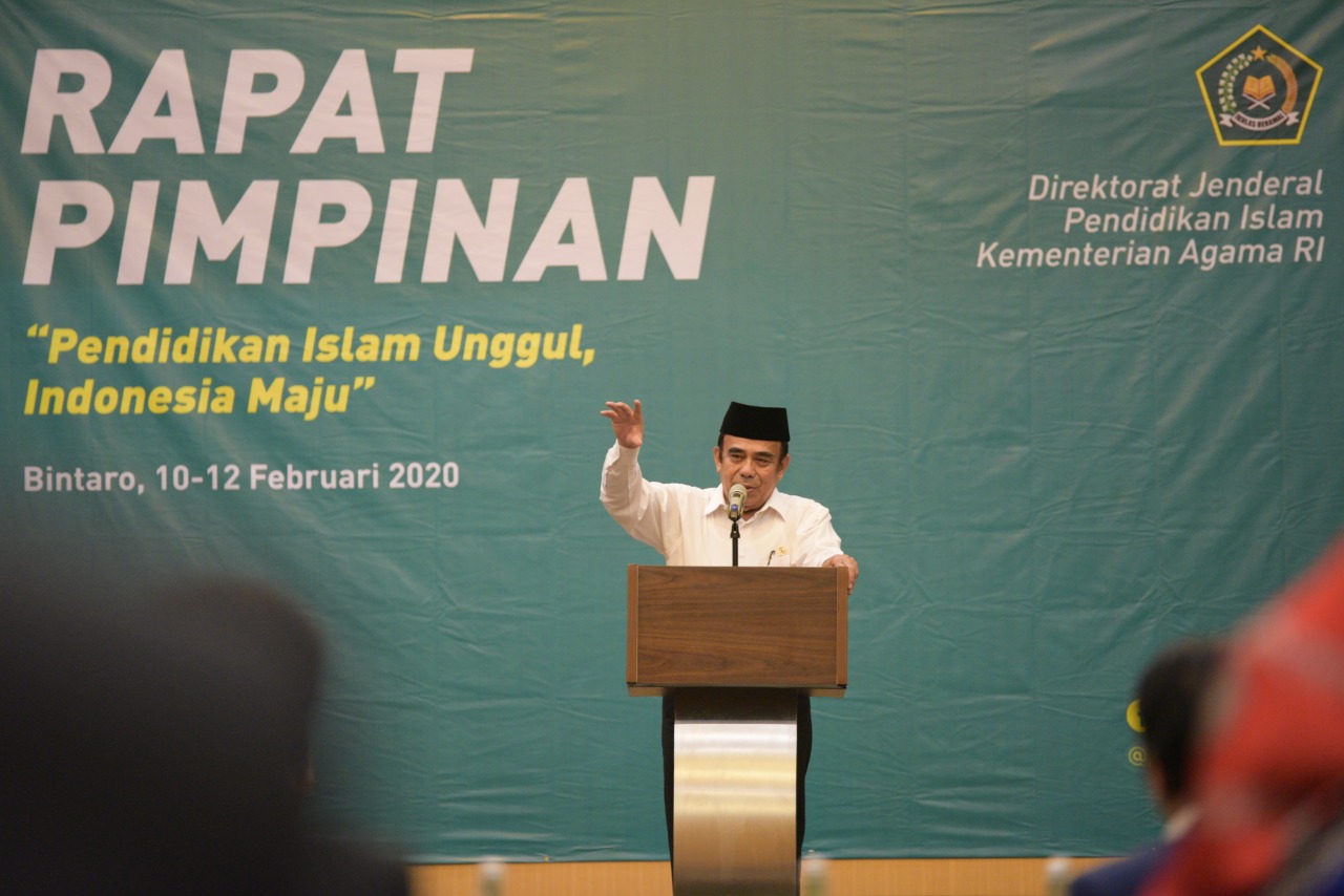 Menteri Agama Fachrul Razi dalam Rapim Ditjen Pendis Tahun 2020