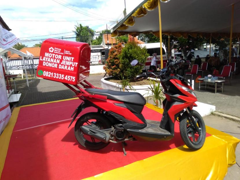 Motor unit jemput donor darah PMI Kota Bekasi.foto ist