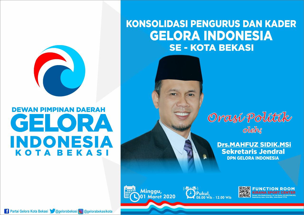 Partai Gelora Indonesia Kota Bekasi Akan Gelar Konsolidasi Perdana