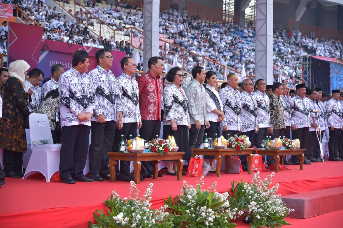 Pejabat yang hadir pada peringatan Hari Guru Nasional 2019 dan HU ke 74 PGRI