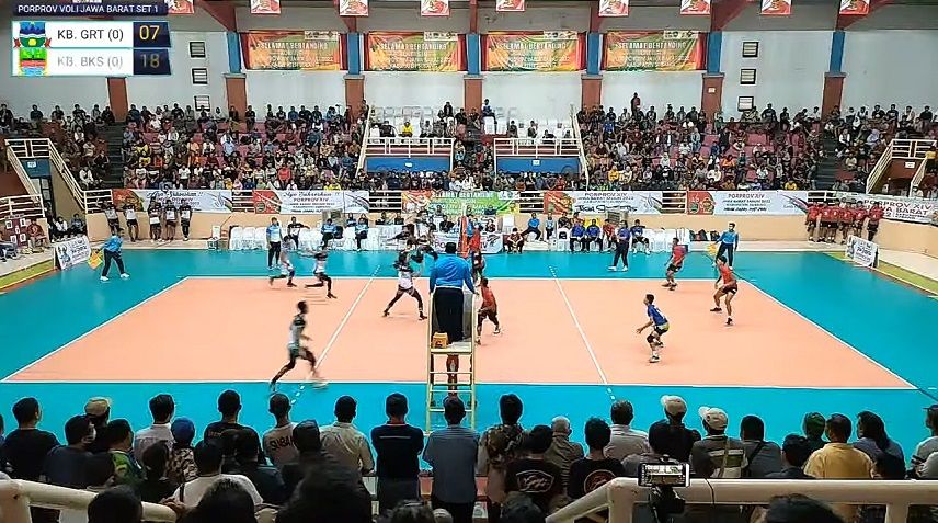 Pertandingan delapan besar voli putra Porprov Jabar