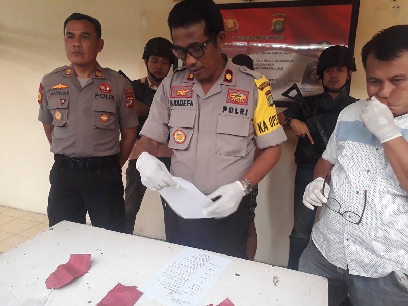 Polsek Cikarang Selatan Kabupaten Bekasi menangkap pencurian dengan pemberatan terhadap nasabah bank