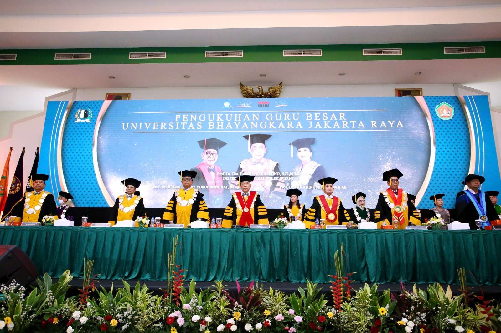 Prosesi Pengukuhan Guru Besar di Universitas Bhayangkara Jakarta Raya.Foto Ist Ubhara Jaya