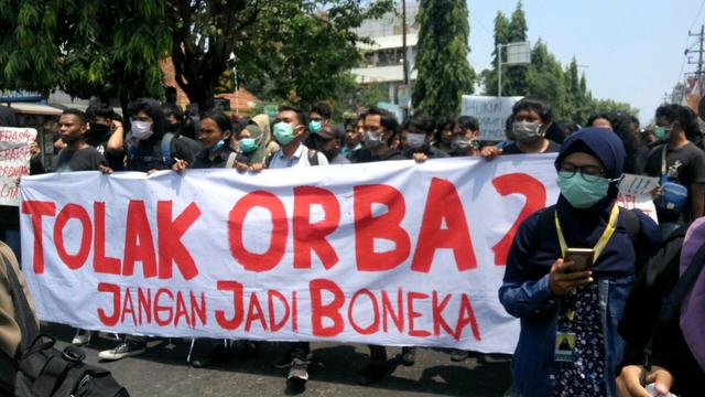 Ribuan mahasiswa Yogyakarta menggelar aksi Gejayan Memanggil pada Senin (23/9/2019). Liputan6.com