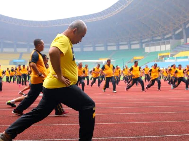 Wali Kota Bekasi Rahmat Effendi ikuti senam sparko