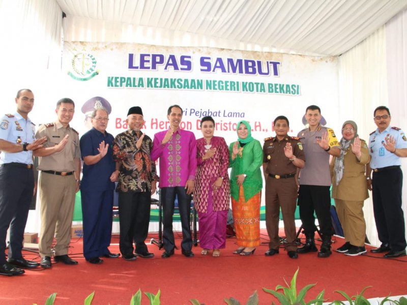 Lepas Sambut Kepala Kejaksaan Negeri Kota Bekasi, Selasa (13/8) di Kantor Kejari Bekasi