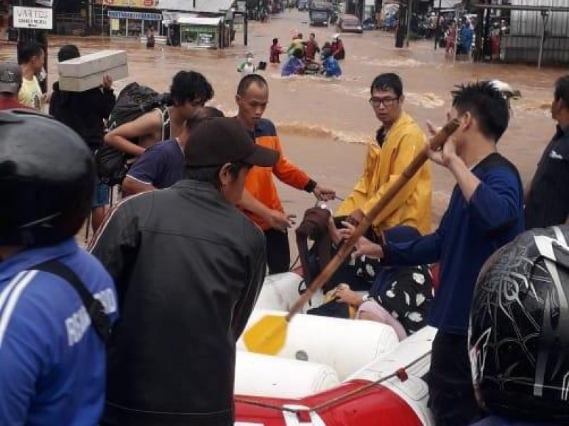 Banjir di Perumahan Graha Indah, Jatiasih, Bekasi (20/2/2021)