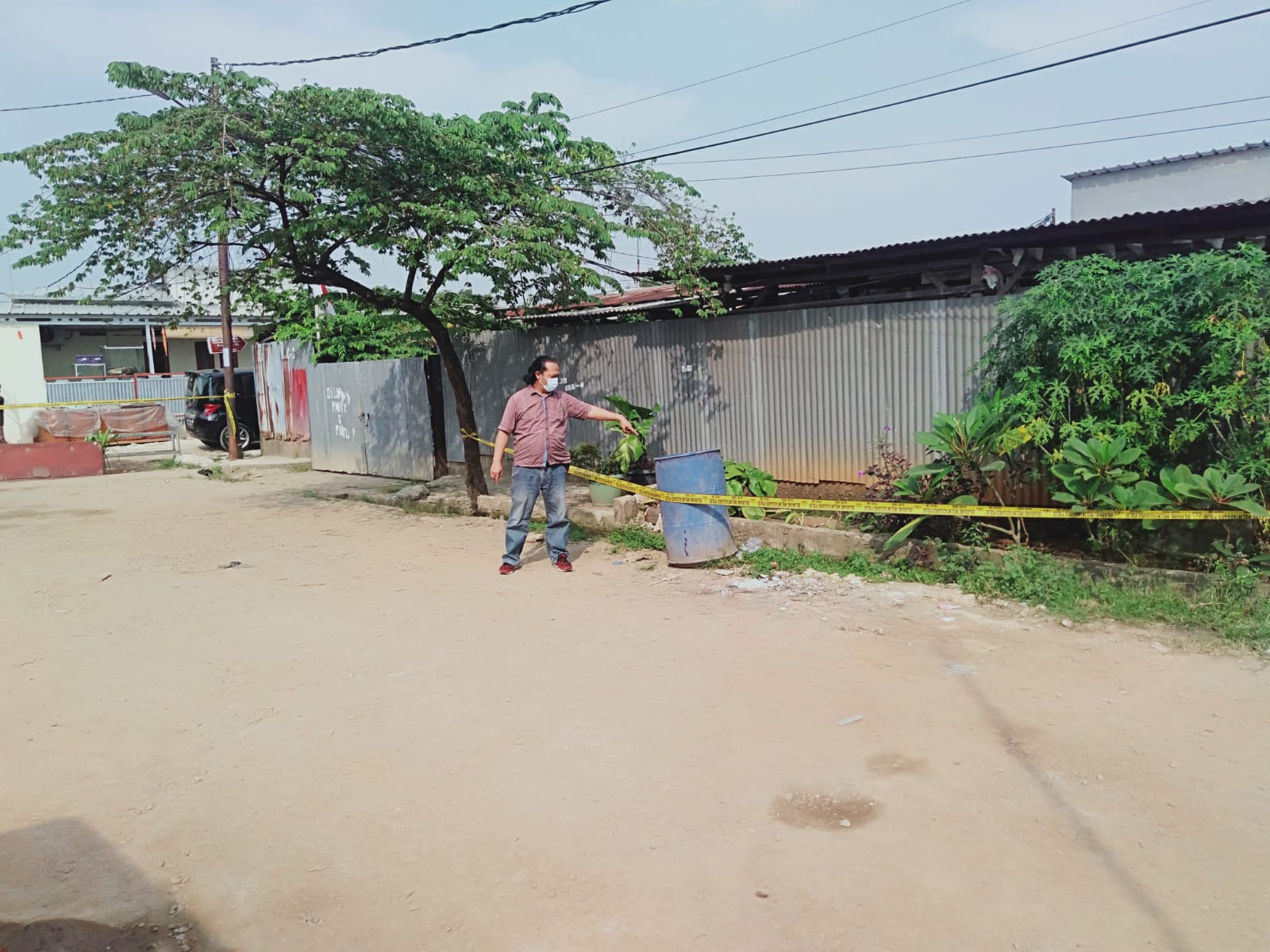 lokasi tong sampah ditemukan benda diduga bahan peledak di Caman