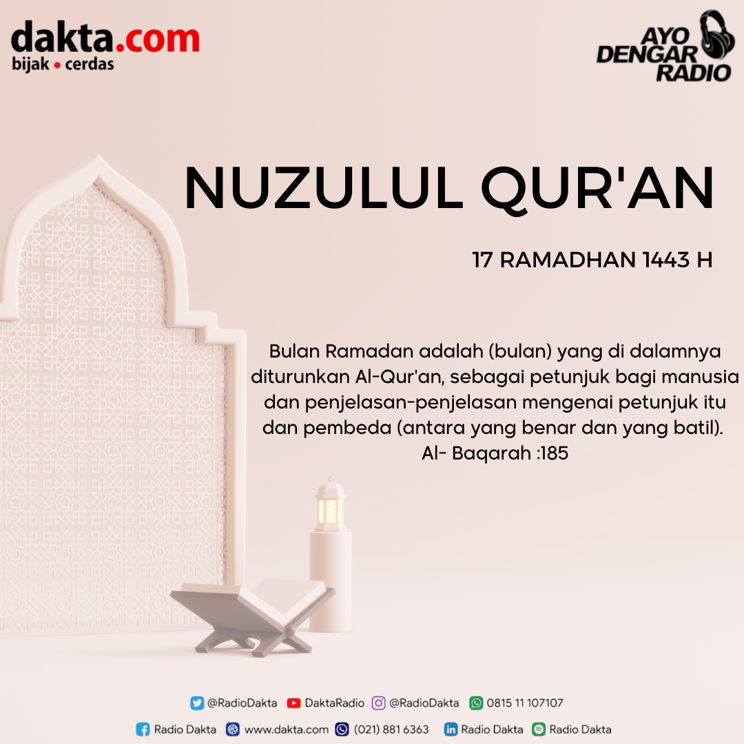 Nuzulul Quran 17 Ramadhan 1443 H