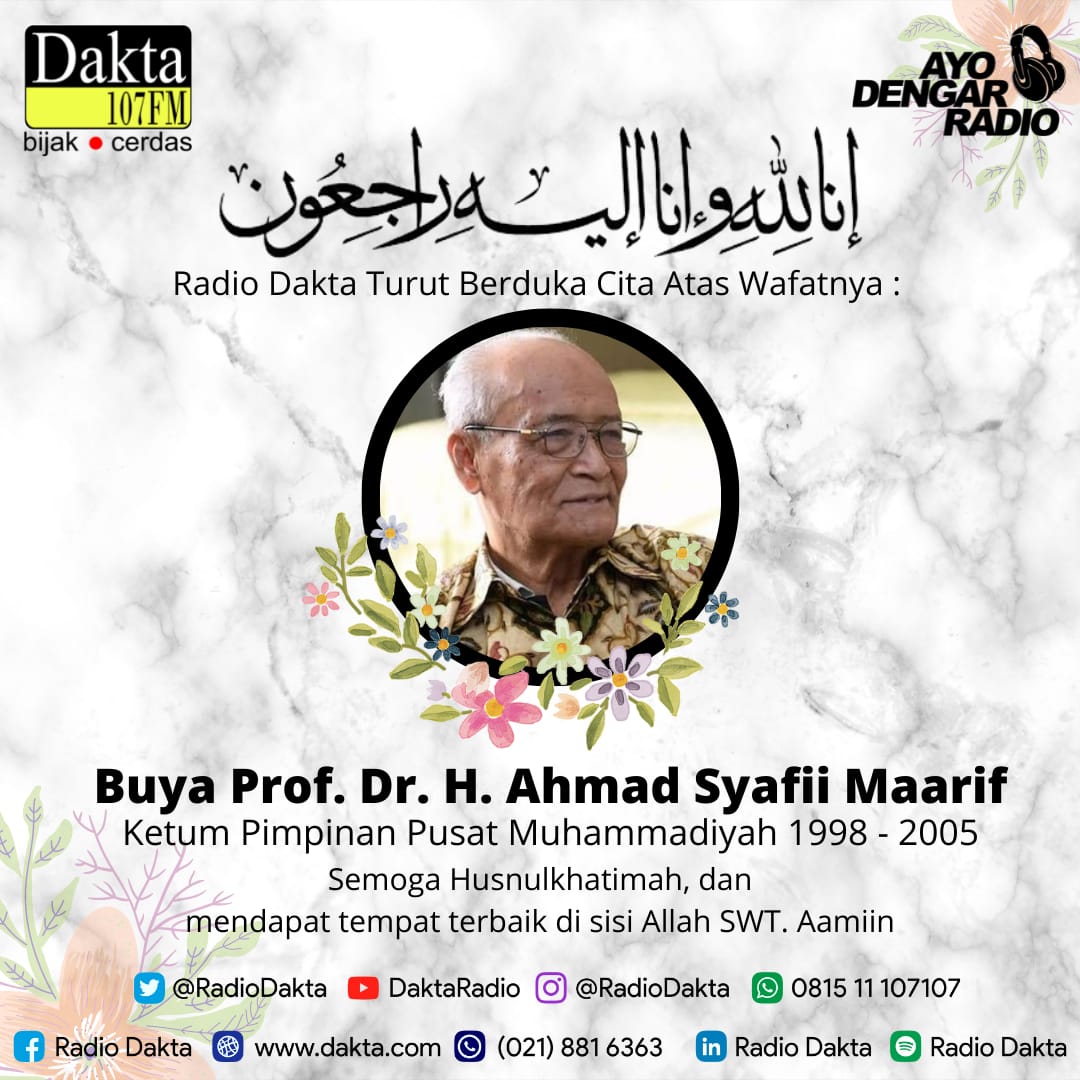 ucapan duka wafatnya Buya Prof.Dr.H.Ahmad Syafii Maarif